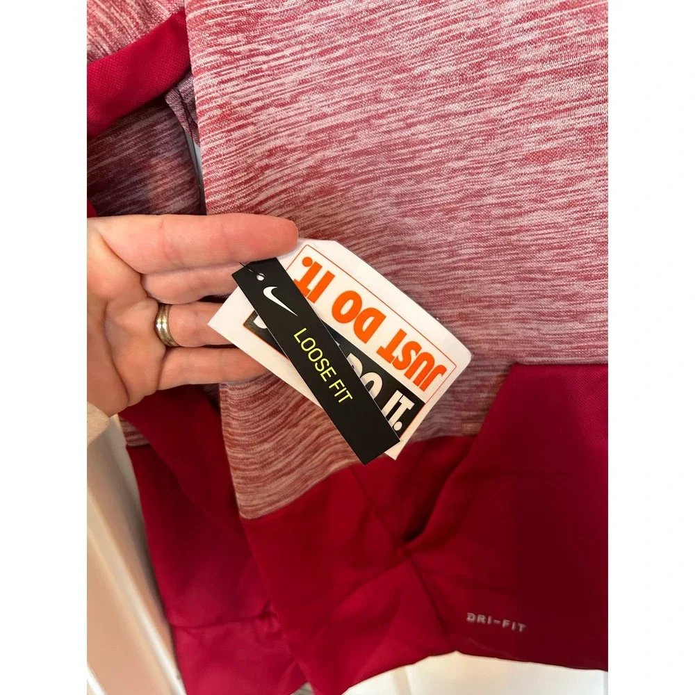 Nike Youth Dri Fit Loose Fit Therma Training‎ Hoodie Sweatshirt Pockets Red XL